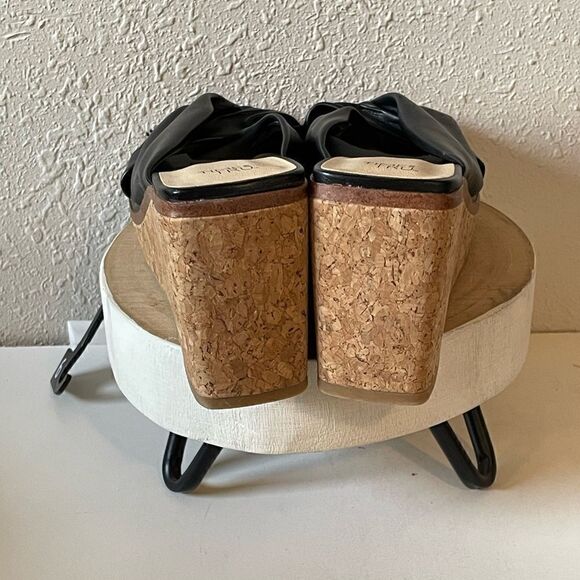 NWT Time and Tur Womens Black Wedge Sandals - Picture 4 of 5